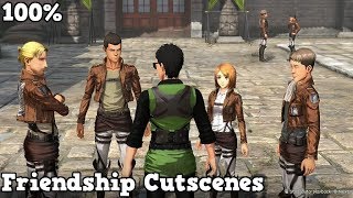 Attack on Titan 2  Eld Gunther Petra Oruo 100 Friendship Cutscenes Xbox One [upl. by Hourigan]