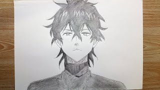 How to Draw Yuno  Step by Step  Black Clover [upl. by Einon874]