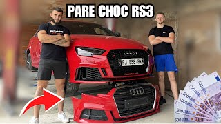 MONTAGE DU PARE CHOC AVANT RS3 SUR LA AUDI A3  2 [upl. by Anilag478]