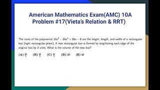 2022 AMC 10A Problem 17PolynomialsVietas Relation [upl. by Artap180]