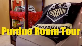 Purdue University Residences Room Tour  A sample single suite style room 2016 [upl. by Shellie]