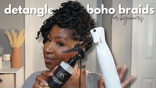 Detangling Boho Braids  Quick and Easy To Bring Life Back to Your Boho Braids [upl. by Oznecniv471]