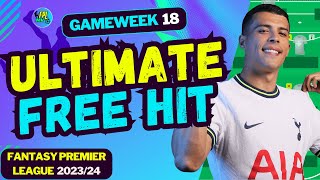 FPL GW18 BEST FREE HIT TEAM  FANTASY PREMIER LEAGUE 202324 TIPS [upl. by Fischer]