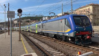 Trenitalia E464645 met dubbeldekketrein komt aan op Trieste Cle [upl. by Bennie]