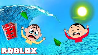 ROBLOX Escape Tsunami  Survival OBBY  Khaleel and Motu Gameplay [upl. by Nnylarat]