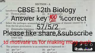 CBSE Class 12th Biology question paper answer keyshort solution 2023 with 💯 accuracy [upl. by Tallbott]