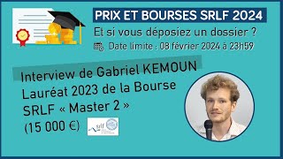 Bourse SRLF Master 2  Gabriel Kemoun lauréat de la bourse 2023 [upl. by Eppilihp370]