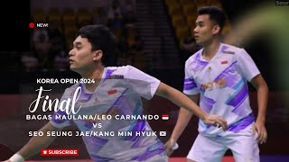 Bagas MaulanaLeo Carnando 🇮🇩 Vs Seo Seung JaeKang Min Hyuk 🇰🇷  Korea Open 2024 [upl. by Donica]