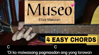 Museo  Eliza Maturan  Easy Guitar Tutorial 4 BASIC CHORDS [upl. by Hnib297]