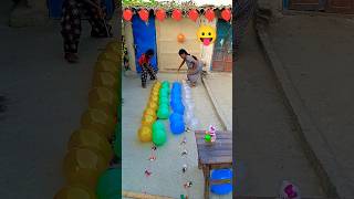 Balloon popping competition race😎 game shorts funny [upl. by See]