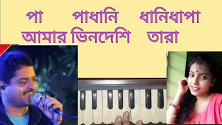 Amar Bhindeshi Taraআমার ভিনদেশী তারাChaondrobindu Band Harmonium Lesson By Trisha [upl. by Ataynik404]