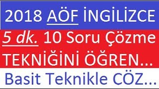 AÖF İngilizce Çıkmış Sorular ve Cevapları 2018 Ara Sınav İngilizce Sınav Soruları [upl. by Aicia180]