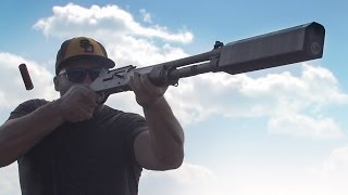 Shooting Clays in Slow Motion with the Worlds First Shotgun Silencer [upl. by Nylatsirk]