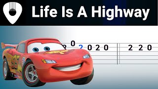 Life Is A Highway Easy Guitar Tabs Tutorial [upl. by Capello]