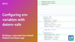 Configuring env variables with dotenvsafe Building a microservicesbased NodeJS and React app 025 [upl. by Orhtej124]