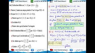 04  primitive Correction Exercice Bac Math  Science  Technique [upl. by Rutan]