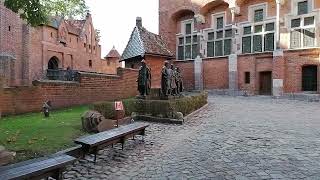 guide to malbork castle green route main entrance and courtyard Poland solo travel part 4 [upl. by Iolenta]