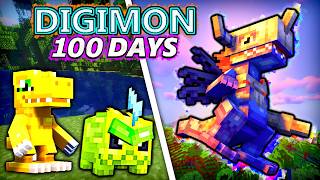 I Survived 100 Days in Minecraft Digimon [upl. by Lezah]