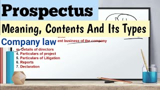 Prospectus company law bcom 2nd year  Meaning and Its Types  Company Law  Bcom 2nd Year [upl. by Mariann779]