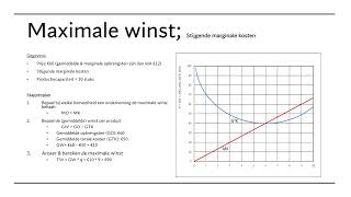 Maximale winst bij progressieve variabele kostenstijgende marginale kosten [upl. by Shannen547]