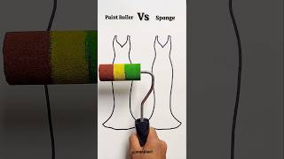 Pick your favourite one 🤩✨ Satisfying Art Dress 👗  Paint Roller VS Sponge shorts satisfying [upl. by Basham]