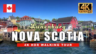 🇨🇦 Lunenburg Nova Scotia Walking Tour  Most Beautiful Place in Canada  4K HDR 60fps [upl. by Aidne]