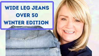 Winter Fashion Styling Wide Leg Jeans for Women Over 50 [upl. by Keely]