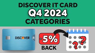 📢 Discover It Cash Back Categories for Q4 2024  🛍️ Solid Categories for 5 Back for the Holidays [upl. by Samale]