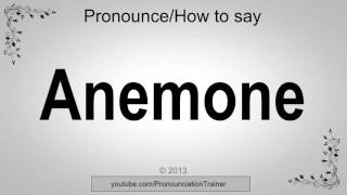 How to Pronounce Anemone [upl. by Baudoin]