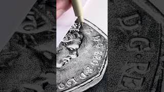 A stippling drawing of a 50 pence piece stippling drawing art makingart [upl. by Prudence]