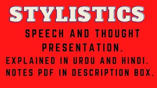 Speech and Thought Presentation In Stylistics By Aqsa Saeed  In Urdu and Hindi  Notes PDF [upl. by Lavinie915]