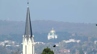 Kirche von der Gloriette Wien aus gesehen gezoomt Schloss Park Schönbrunn Superzoom Lumix dcfz8283 [upl. by Clyte]