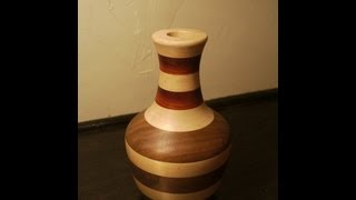 Turning a laminated wooden vase on the lathe [upl. by Yecnuahc]