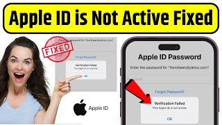 Verification Failed This Apple ID is Not Active 100 Fixed  This Apple ID is Not Active Problem Fix [upl. by Adelaide]