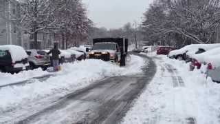 Terracare Inc 2015 Snow Plowing with 2014 F550 with Fisher XLS plow at Condo in Mahwah NJ [upl. by Gorlicki758]