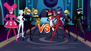 Ladynoir Cat Noir Ladybug y Rena Rouge vs Reflekdoll Cat Blanc Antibug y Queen Bee [upl. by Riamu]