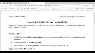 Alternative Minimum Tax Assessment of HUF Assessment of Individual  AY 202425calicutuniversity [upl. by Anastasie]