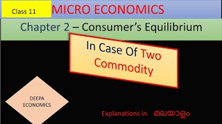 Class 11 Chapter 2 Consumer equilibrium in case of two commodity Malayalam explanation [upl. by Bree187]