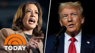 Harris and Trump hit campaign trail with 24 days until Election Day [upl. by Lrat]