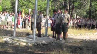 Camp Wolfeboro 2016 Flag Ceremony by BSA Troop 243 from Lafayette CA [upl. by Neilla]