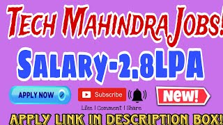 Tech Mahindra Walkin Drive 2024 Hiring for Freshers as Customer Support Executive Apply Now [upl. by Madonna203]