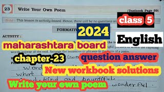 Write your own storycha 23New workbook solutionsMaharashtra BoardEnglishclass 5 [upl. by Dygal777]