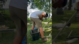 Grave of Margaret Clinane 18611891 gravestone restoration cemetery timelapse graveyard grave [upl. by Atterrol831]