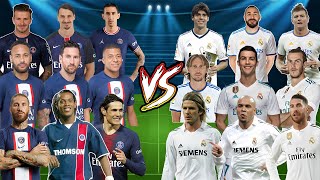 Real Madrid Legends VS PSG Legends Messi Mbappe Neymar Ronaldinho VS Ronaldo R9 Bale Benzema Kaka Vi [upl. by Rayna]