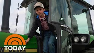 Meet the 8yearold farmer going viral on TikTok for love of tractors [upl. by Dallman]