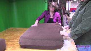 Upholstery Cushion Covers  Shrinking And Inserting Foam [upl. by Alyakim864]