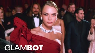 Cara Delevingne GLAMBOT BTS at 2023 Oscars [upl. by Llevad625]