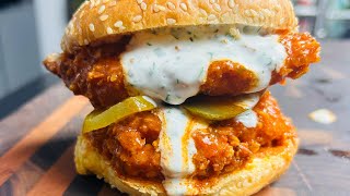 Dorito Buffalo Chicken Burger 🍔😍🌶️ asmrfood ranchdressing [upl. by Danice]