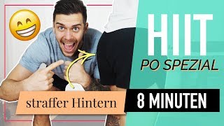 5 Po Übungen für einen straffen Hintern – 8 Minuten Po HIIT Workout ohne Springen  KAJI [upl. by Pegma]