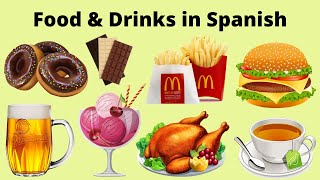 Food and Drinks vocabulary in Spanish Learn Foods in Spanish [upl. by Gris410]